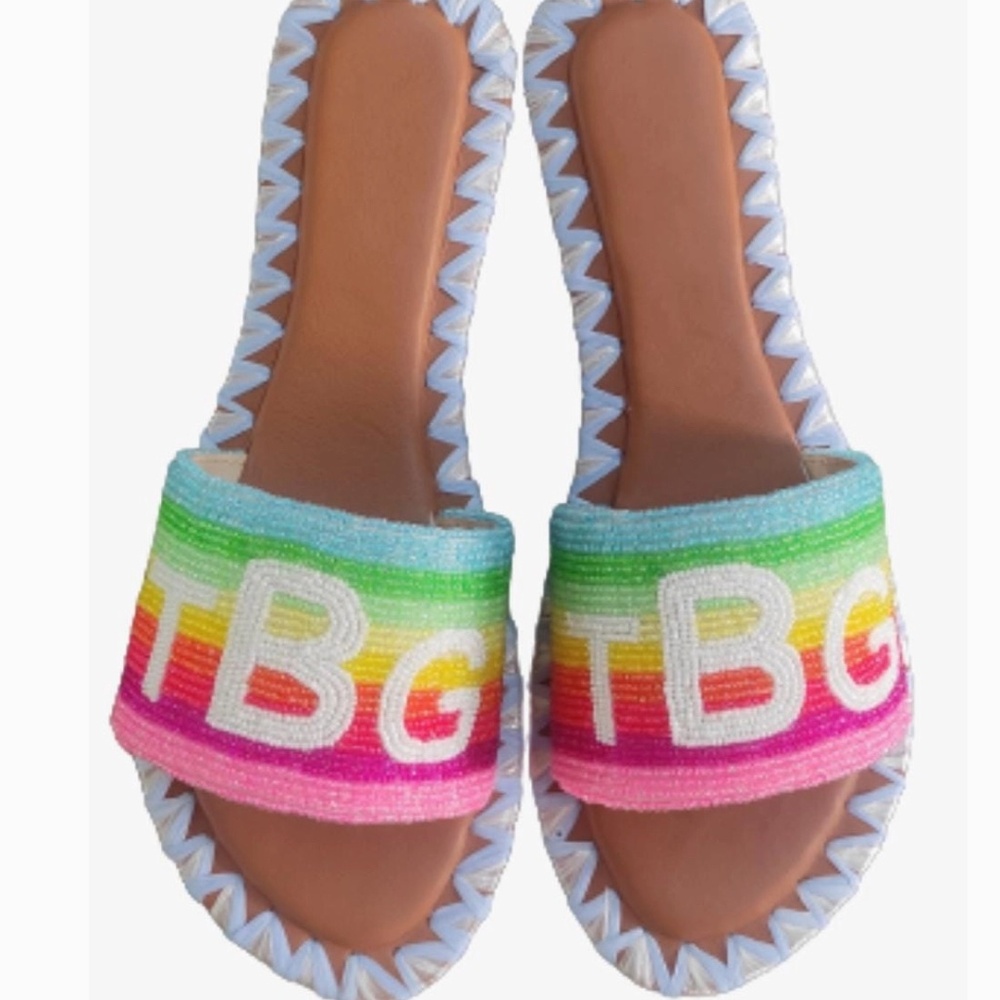 🌈Custom Rainbow Slippers🌈